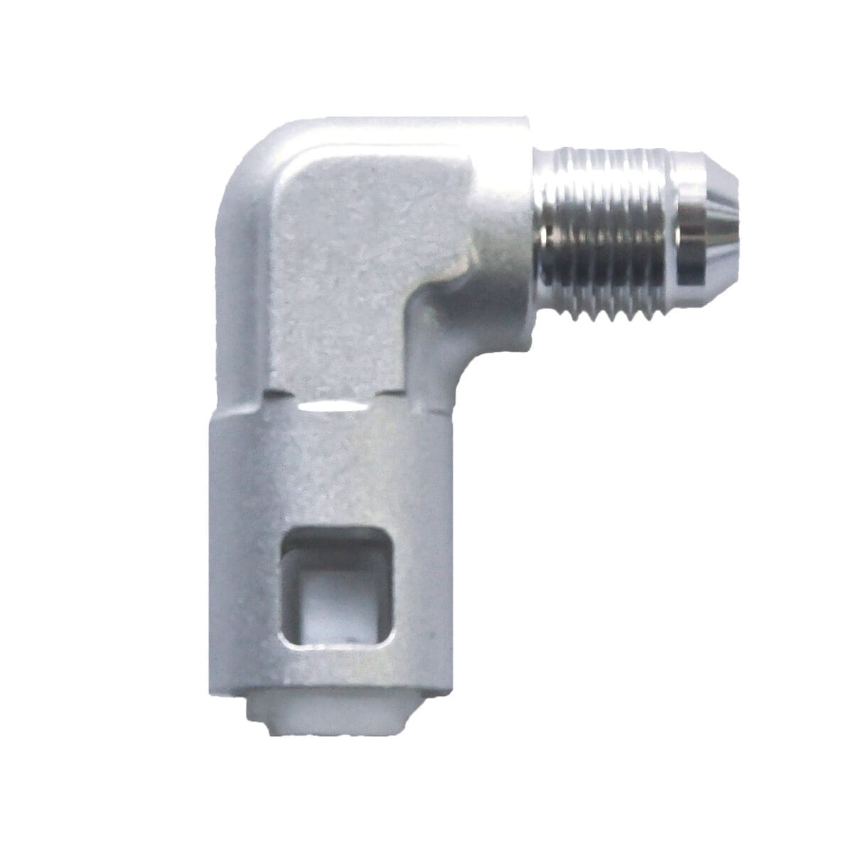 Fuel Rail Fitting - Clip Type 90° -06 | 3/8 NPT - Image 1
