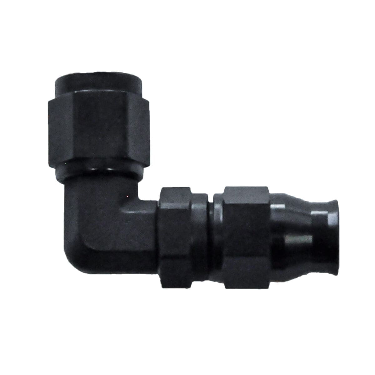 Reusable PTFE Hose End -03 | 90° Forged Steel Black - Image 1