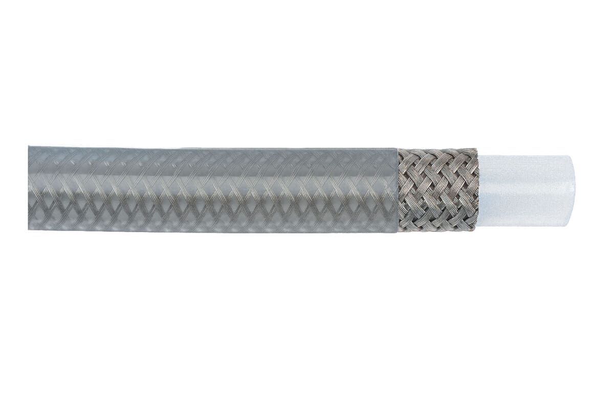 Braided Stainless PTFE Hose -03 Clear Vinyl Coated - Image 1